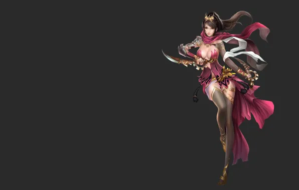 Picture girl, fantasy, weapons, art, knife