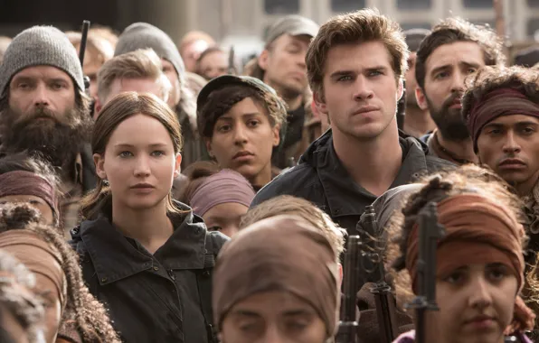 Picture Jennifer Lawrence, Katniss Everdeen, Liam Hemsworth, The hunger games:mockingjay, The Hunger Games:Mockingjay - Part-2