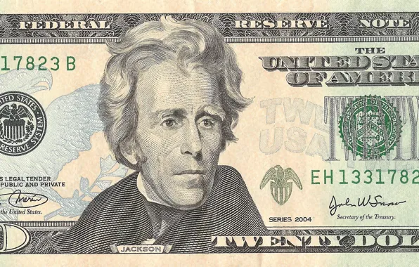 Picture note, Jackson, america, states, dollars, united, federal, reserve