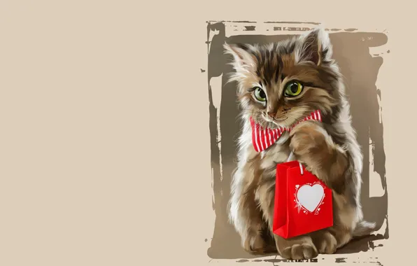 Picture cat, gift, art, kitty, children's