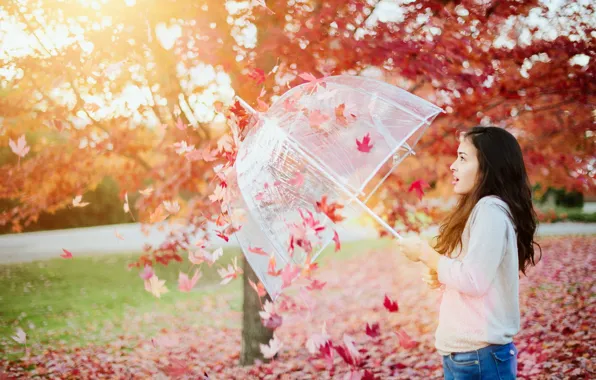 Autumn, girl, Attack of Autumn