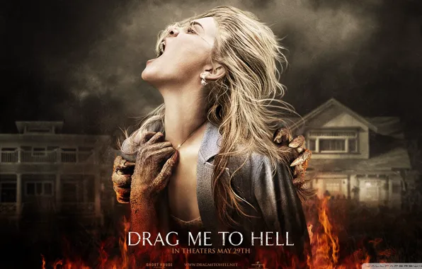 Girl, fire, Drag Me to HELL, Drag Me To Hell, demons, shouts