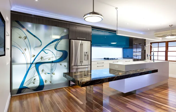 Light, metal, interior, refrigerator, kitchen, laminate