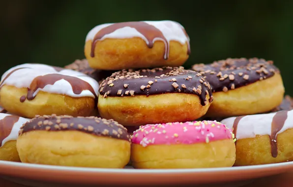 Donuts, cakes, glaze, Donat