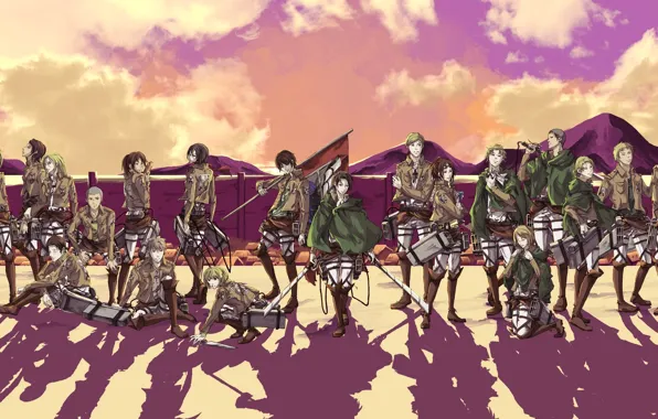 The sky, wall, shadow, boots, emblem, swords, military uniform, banner