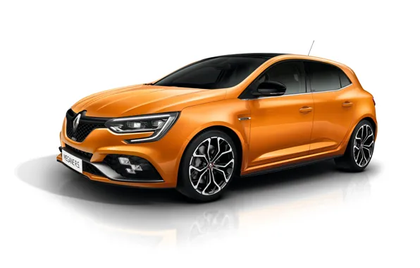 Picture orange, white background, Renault, Mégane, Worldwide, R.S. Sport chassis