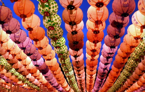 Picture the sky, light, lights, China, texture, lanterns