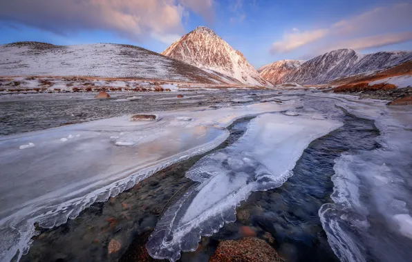 River, ice, Mongolia