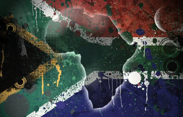 Picture island, flag, Texture, South Africa, South Africa