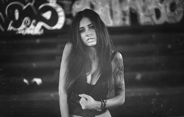 Chest, sexy, tattoo, black and white, Diane malison