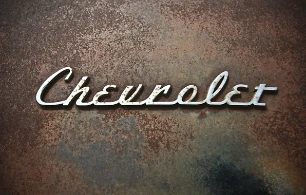 The inscription, Chevrolet, rust, brand