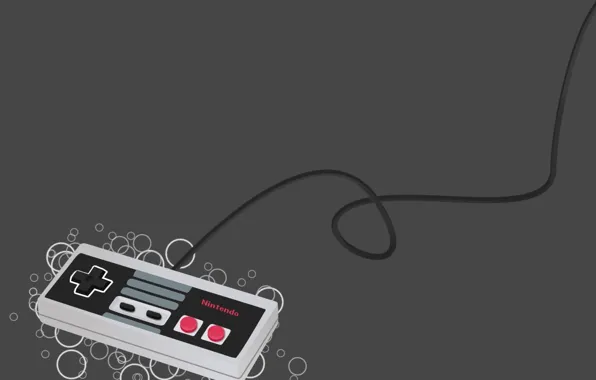 Picture grey, vector, joystick, console, nintendo