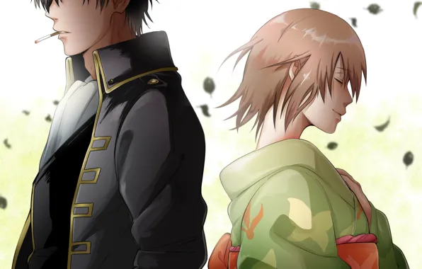 Girl, anime, art, guy, two, Gintama, Hijikata Toushirou, Okita Mitsuba