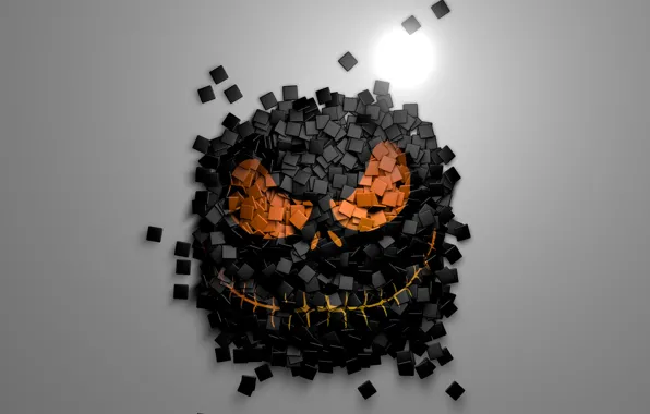 Smile, pieces, Cinema 4D, Jack the pumpkin king