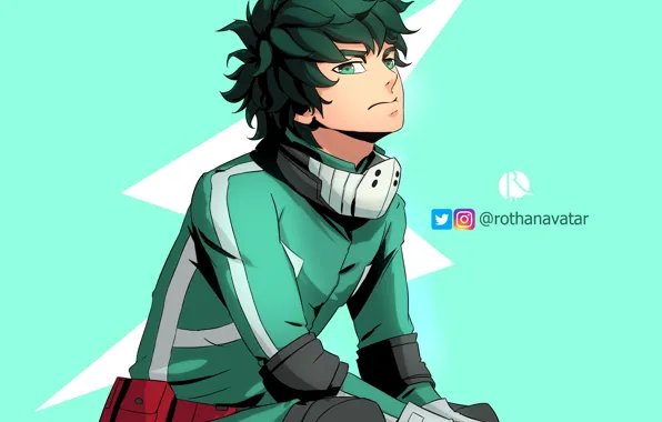 Download wallpaper guy, sitting, My Hero Academia, Boku No Hero Academy ...