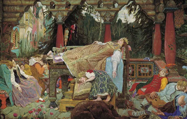 Picture, Vasnetsov, the sleeping Princess