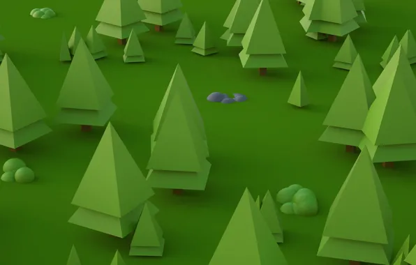 Picture forest, trees, abstraction, spruce