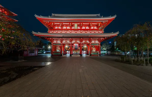 Night, Tokyo, Tokyo, Japan, Asakusa Kannon Temple, Leonardo Rodriguez, Asakusa