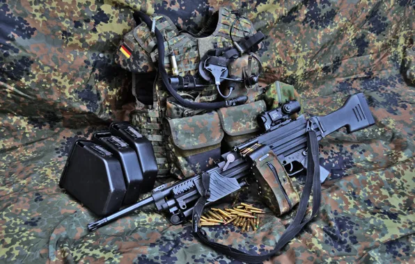 Weapons, machine gun, manual, Heckler &amp; Koch, MG4, equipment