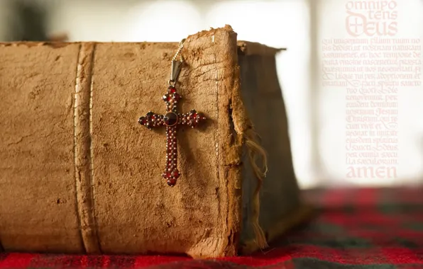 Picture cross, book, prayer
