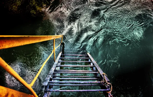 Water, ladder, water