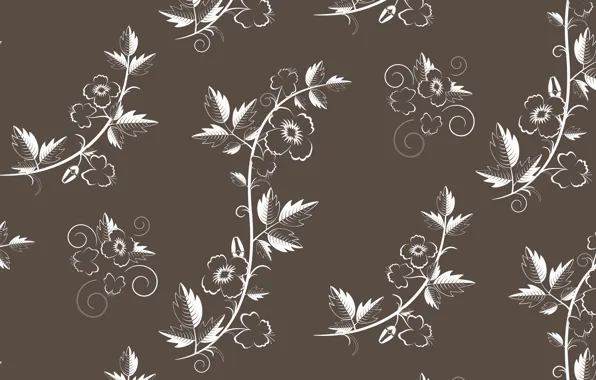 Vector, texture, retro, with, flowers, pattern, floral