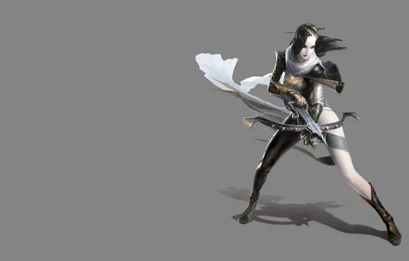 Picture girl, fantasy, weapons, the game, art, character, crossbow