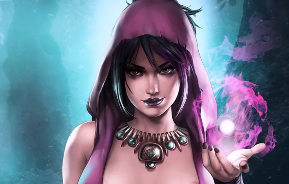 Picture girl, magic, witch, magic, Morrigan, Dragon Age, witch, Morrigan