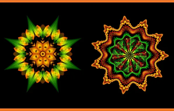 Patterns, fractals, ART, two, ornaments, art creative, fractals, torrent