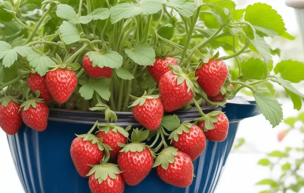 Blue, red, green, green, figure, food, berry, strawberry