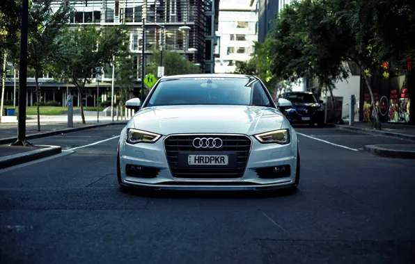 White, Audi, Audi, white, sedan