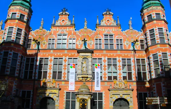 Windows, street, building, historic, gdańsk