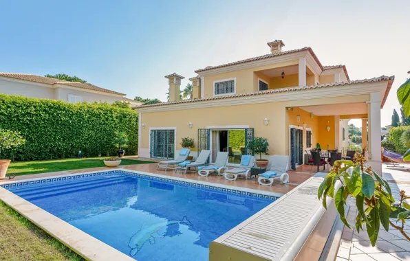 Wallpaper Villa, pool, architecture, terrace, Luxury Villa for mobile