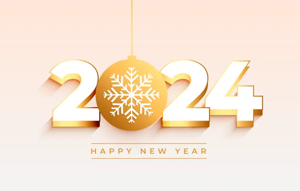 Wallpaper figures, New year, date, composition, 2024, New Year 2024 for ...