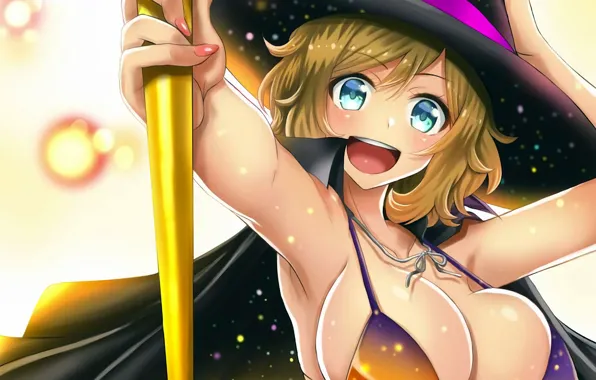Girl, sexy, cleavage, boobs, anime, beautiful, short hair, pretty