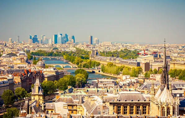 River, France, Paris, home, bridges, Sunny