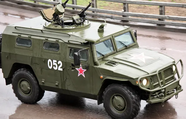 Picture tiger, weapons, gas, armor