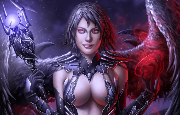 Language, look, girl, wings, MAG, Raven, rod