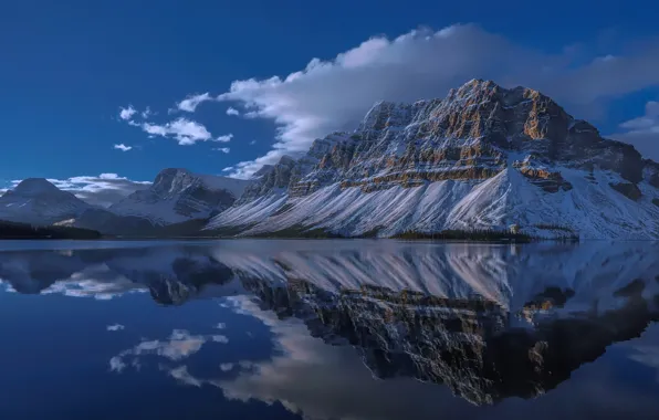 Mountains, lake, reflection, Canada, Albert, Banff National Park, Alberta, Canada