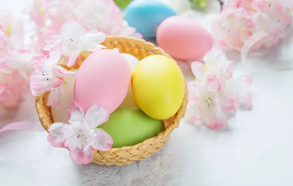 Flowers, Easter, flowers, spring, Easter, eggs, Happy