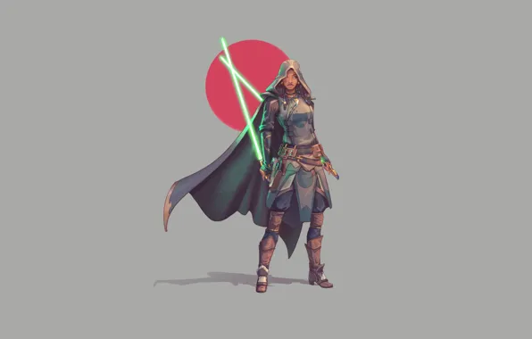 Picture Star Wars, Girl, Fantasy, Art, Style, Jedi, Background, Weapon