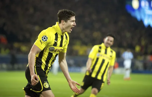 Football, Football, Goal, Borussia Dortmund, Robert Lewandowski, Robert Lewandowski, Westphalia stadium, Ballspielverein Borussia 09 e. …