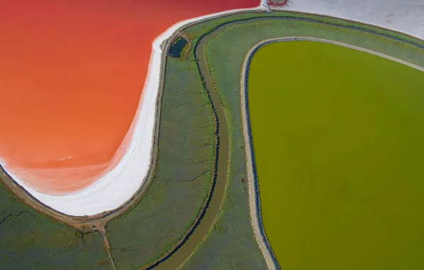 Picture CA, USA, salt ponds, The Bay Of San Francisco