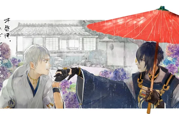Anime, art, guys, Touken Ranbu