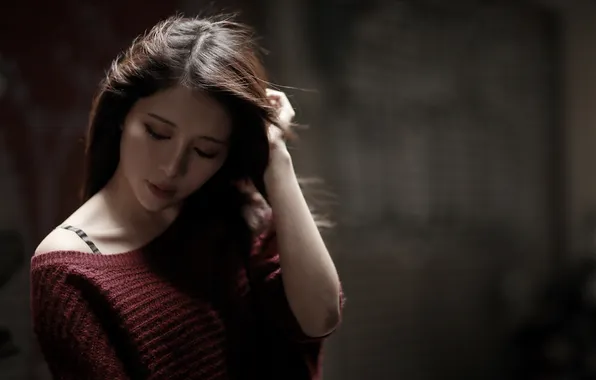 Girl, portrait, Asian