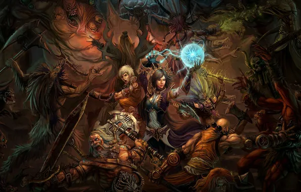 Picture magic, the battle, Diablo 3, fan art, Bloody Battle, MadBrush