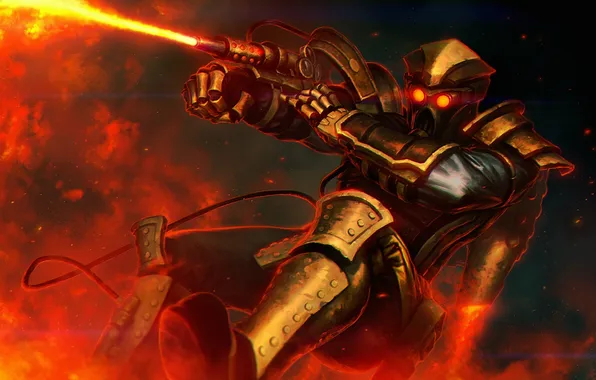 Lights, fiction, art, helmet, armor, Steampunk Pyromancer