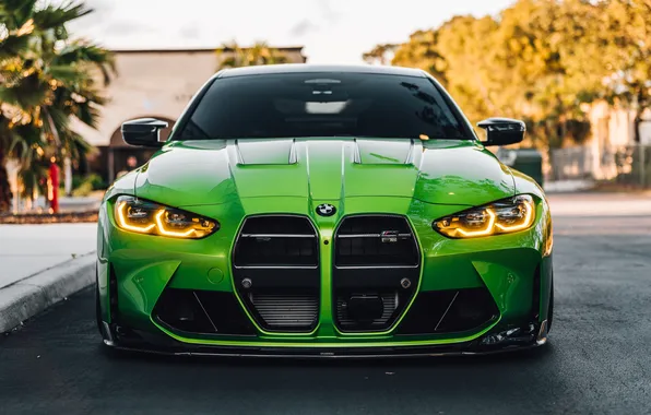 BMW, Light, Green, Front, Road, Face, BMW M4, Sight