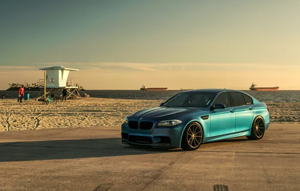 Picture bmw, beach, F10, m5