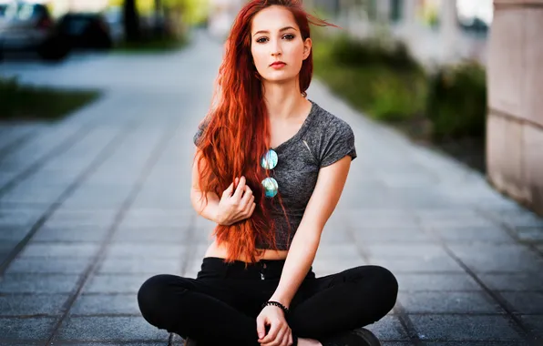 Look, girl, pose, street, model, portrait, makeup, Mike